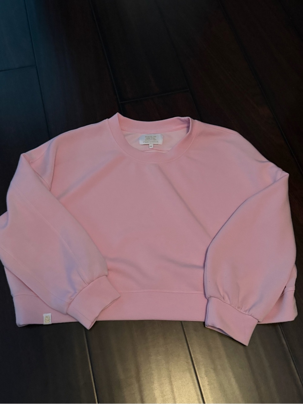 Simply Southern Light Pink Cropped Crewneck Sweatshirt
